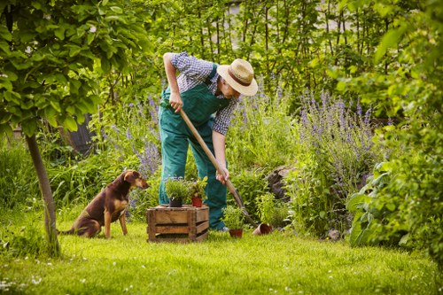 Gardeners Bow team arriving on site with tools and protective gear